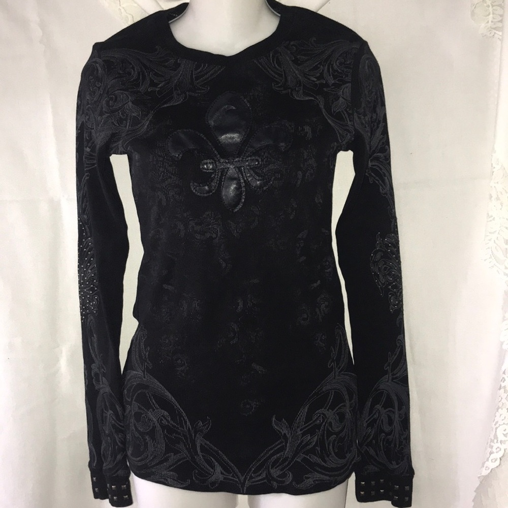 LACULTURE | black Long Sleeve T-shirt Embellished